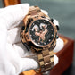 Best Reef Tiger Men's Aurora Concept Rose Gold Luxury Automatic Sport Watch