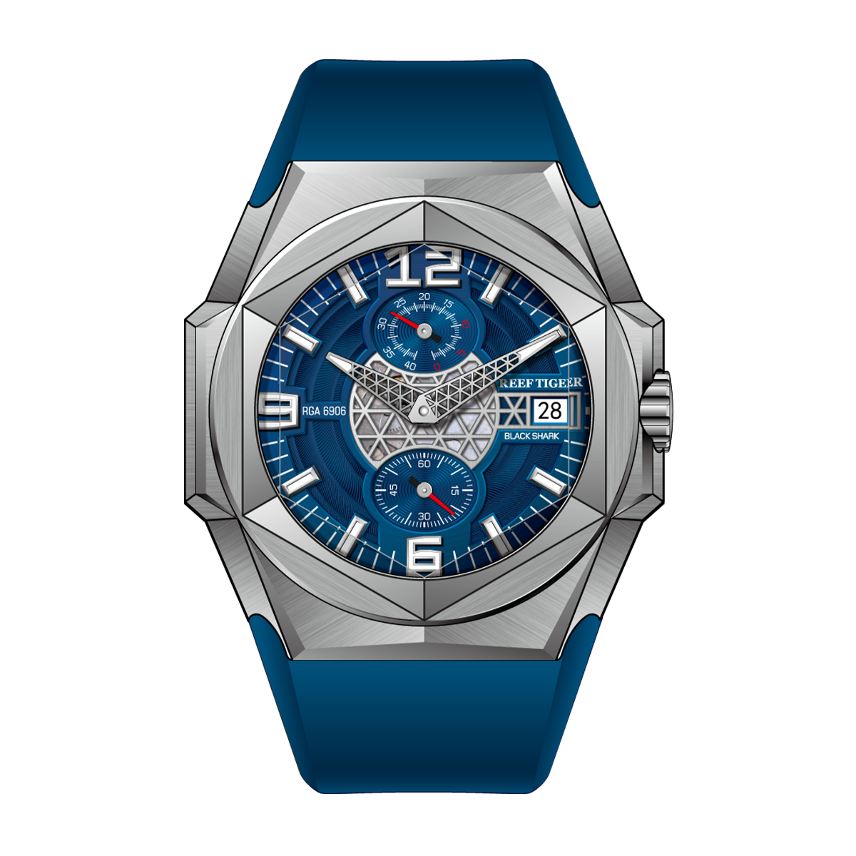 Reef Tiger RGA6906 Dive Watches - Affordable Luxury Blue Dial & Multifunctional Automatic Mechanical Watch