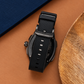 OBLVLO ZRM-ZM Men's All Black Stealth Automatic Watch Tonneau Skeleton Mechanical Sport Wristwatch Ribbed Black Rubber Strap