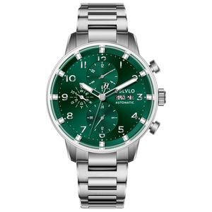 Luxury Vintage Green Dial - Oblvlo Design IM-MU YGB Chronograph Style Pilot Watch For Men