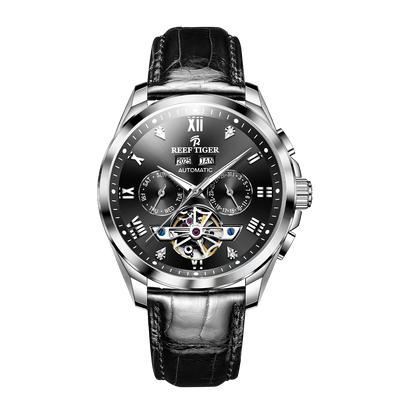 Montre Automatique Luxe Abordable Classique Jour & Date Style Tourbillon - Reef Tiger RGA8235