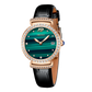 OBLVLO BW-S Women's Diamond Wrist Watch: Green Malachite Dial,Elegant Present for Ladies and Loved Ones