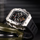 REEF TIGER Aurora RGA3009 Multifunctional Date Luminous Waterproof Flywheel Tonneau Automatic Mechanical Watch for Men