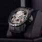 Best Oblvlo RM-T Mens Automatic Skeleton Watches Plated With Black PVD