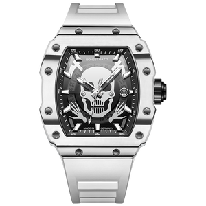 Bonest Gatti BG9908-A4 Best Mens Automatic Skeleton White Luminescent Carbon Fiber Watch for Sale