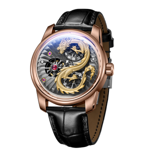 Affordable Automatic Rose Gold Chinese Dragon Skeleton Watches from JM Dragon Series