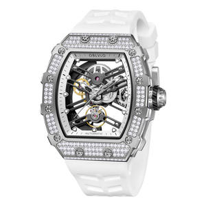 High Quality OBLVLO XM XSK Series White Crystal Diamond Skeleton Watches