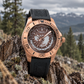 Montres de plongée militaires automatiques en or rose de luxe abordables pour hommes - Oblvlo BM-PWB