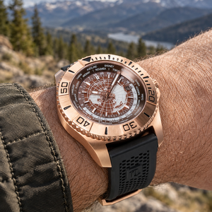 Erschwingliche Luxus-Taucheruhren aus Roségold mit automatischem Militär-Uhrwerk für Herren – Oblvlo BM-PWB