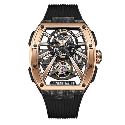 Bonest Gatti BG9950-A2 Men's Unique Automatic Skeleton Rose Gold Watches