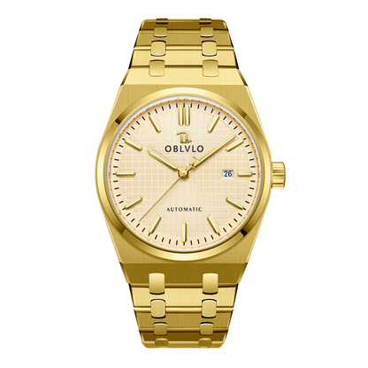 Top Affordable Luxury Yellow Gold Dress Watches for Men - OBLVLO TM-SIM Vintage Watch