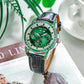 Affordable Luxury Classics Green Zirconia Automatic Multifunctional Mechanical Moon Phase Watch - Reef Tiger RGA1988