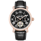 OBLVLO YM Black Dial & Rose Gold Luxury Multi-Function Tourbillon style Month/Week/Date Automatic Watches