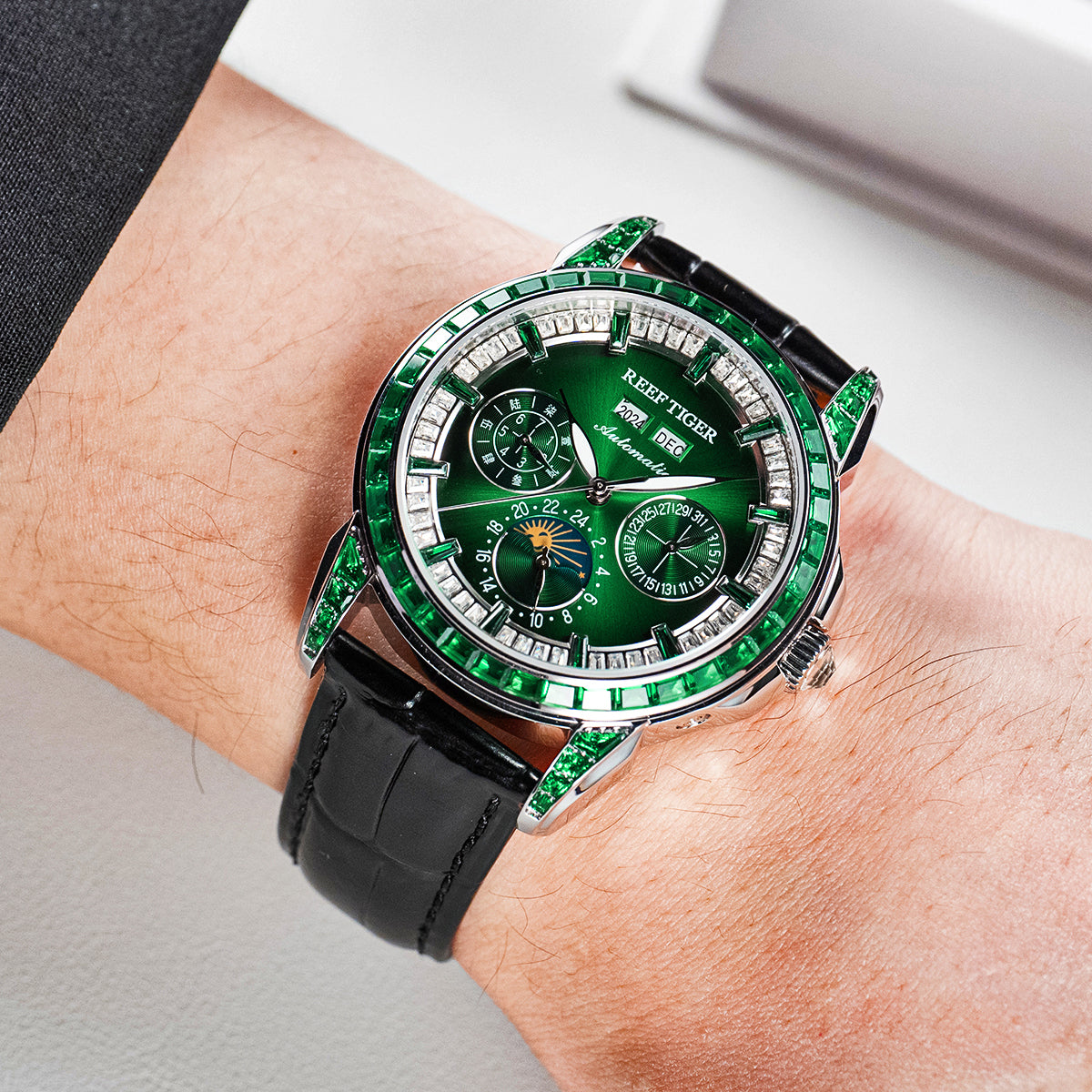 Affordable Luxury Classics Green Zirconia Automatic Multifunctional Me