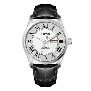 OBLVLO GC-SIM 41mm White Dial Roman Numeral/Day Date Automatic Mechanical Watch