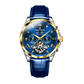 Affordable Luxury Yellow Gold Case & Blue Day Date Dial Automatic Watches - Reef Tiger RGA8235