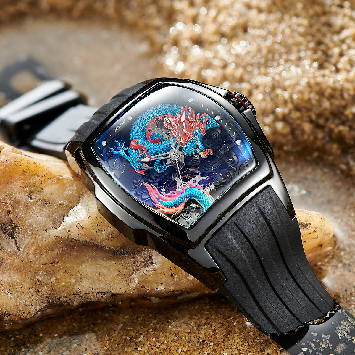 REEF TIGER クォーツ腕時計 青 Amazon | Reef Tiger[リーフ タイガー] 複雑な時計 スポーツ