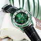 Affordable Luxury Classics Green Zirconia Automatic Multifunctional Mechanical Moon Phase Watch - Reef Tiger RGA1988