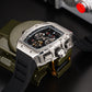 REEF TIGER Aurora RGA3009 Multifunctional Date Luminous Waterproof Flywheel Tonneau Automatic Mechanical Watch for Men
