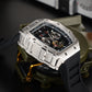 REEF TIGER Aurora RGA3009 Multifunctional Date Luminous Waterproof Flywheel Tonneau Automatic Mechanical Watch for Men