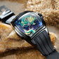 Cool Unique Green China Dragon Skeleton Mens Watches from Reef Tiger Aurora Series