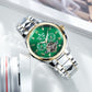 Yellow Gold Case / Green Day Date Automatic Tourbillon Style Dial Watches for Men - Reef Tiger RGA8235