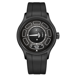Cool Unique OBLVLO BLM-UFO Black PVD 41mm Modern Display Design Hands Automatic Mechanical Watch