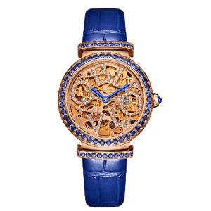 OBLVLO BW-PLL Rose Gold Case &  Blue Diamond watches for ladies