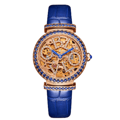 OBLVLO BW-PLL Rose Gold Case &  Blue Diamond watches for ladies