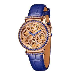 OBLVLO BW-PLL Rose Gold Case &  Blue Diamond watches for ladies