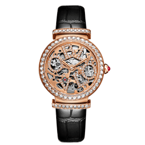 Rose Gold White Diamond Mechanical Women's Watch Oblvlo BW-RRWL