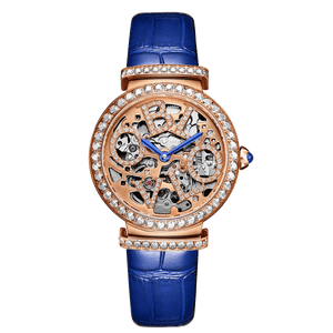 Oblvlo BW-RRLL Rose Gold Blue Diamond watches for ladies