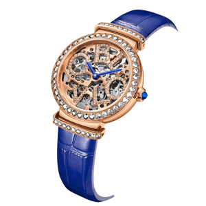 Oblvlo BW-RRLL Rose Gold Blue Diamond watches for ladies