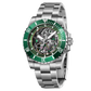 Luxury Green Ceramic Beze Automatic Skeleton Dive Watches - Oblvlo Design DM-S PGB