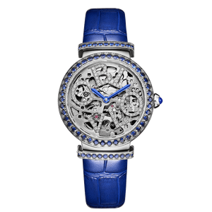 Oblvlo BW-SSLL Blue Diamond Skeleton Watches For Women