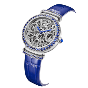 Oblvlo BW-SSLL Blue Diamond Skeleton Watches For Women