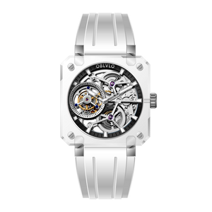 Affordable OBLVLO Men's Black Skeleton Tourbillon Watch - BR-TB-IBWR