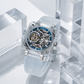 OBLVLO Full Sapphire Case Blue Tourbillon Skeleton Watch For Men - BR-TB-ILWR