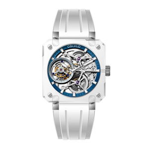 OBLVLO Full Sapphire Case Blue Tourbillon Skeleton Watch For Men - BR-TB-ILWR