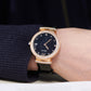 OBLVLO BW-S Rose Gold Starry Sky Dial Quartz Watches - Genuine Leather Strap Watches for Women