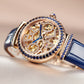 OBLVLO BW-PLL Rose Gold Case &  Blue Diamond watches for ladies