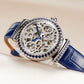 Oblvlo BW-SSLL Blue Diamond Skeleton Watches For Women