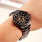 OBLVLO CAM AR-SK Men's Classic All Black 3-Hand Automatic Skeleton Dial 42mm Watch