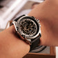 Men's Watch with Automatic Skeleton and Genuine Leather or Stainless Steel Band - OBLVLO CAM AR-SK