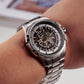 Men's Watch with Automatic Skeleton and Genuine Leather or Stainless Steel Band - OBLVLO CAM AR-SK