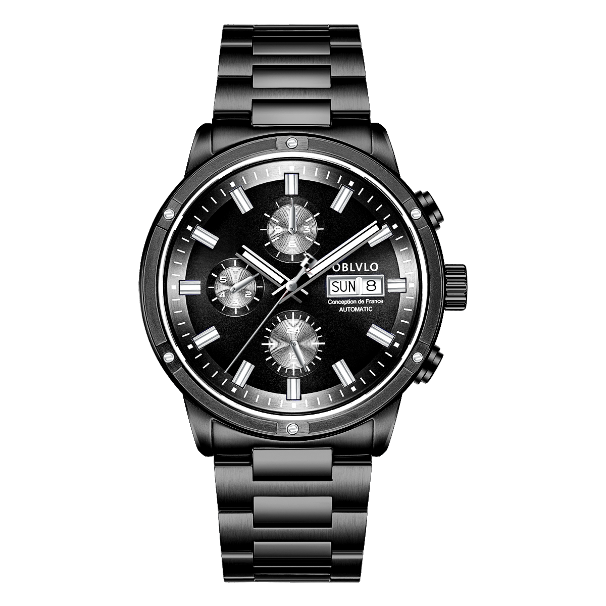 Affordable Oblvlo Men Luxury Dress Watches Plated With Black PVD Affordable Oblvlo Men Luxury Dress Watches Plated With Black PVD