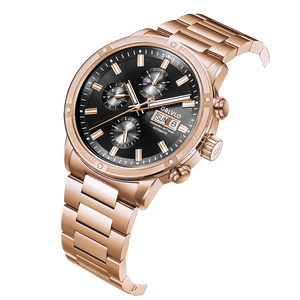 Affordable Oblvlo CM Series Luxury Rose Gold  Vintage Chronograph Watches