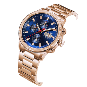 Luxury Rose Gold Automatic Chronographs Dress Watches For Men