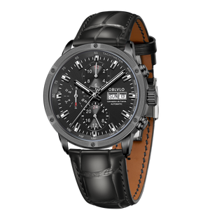 Luxury Automatic Chronograph Black PVD Watches - Oblvlo CM2 BBBL