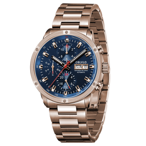 Luxury Oblvlo CM2 Rose Gold Chronograph Automatic Pilot Watches For Sale